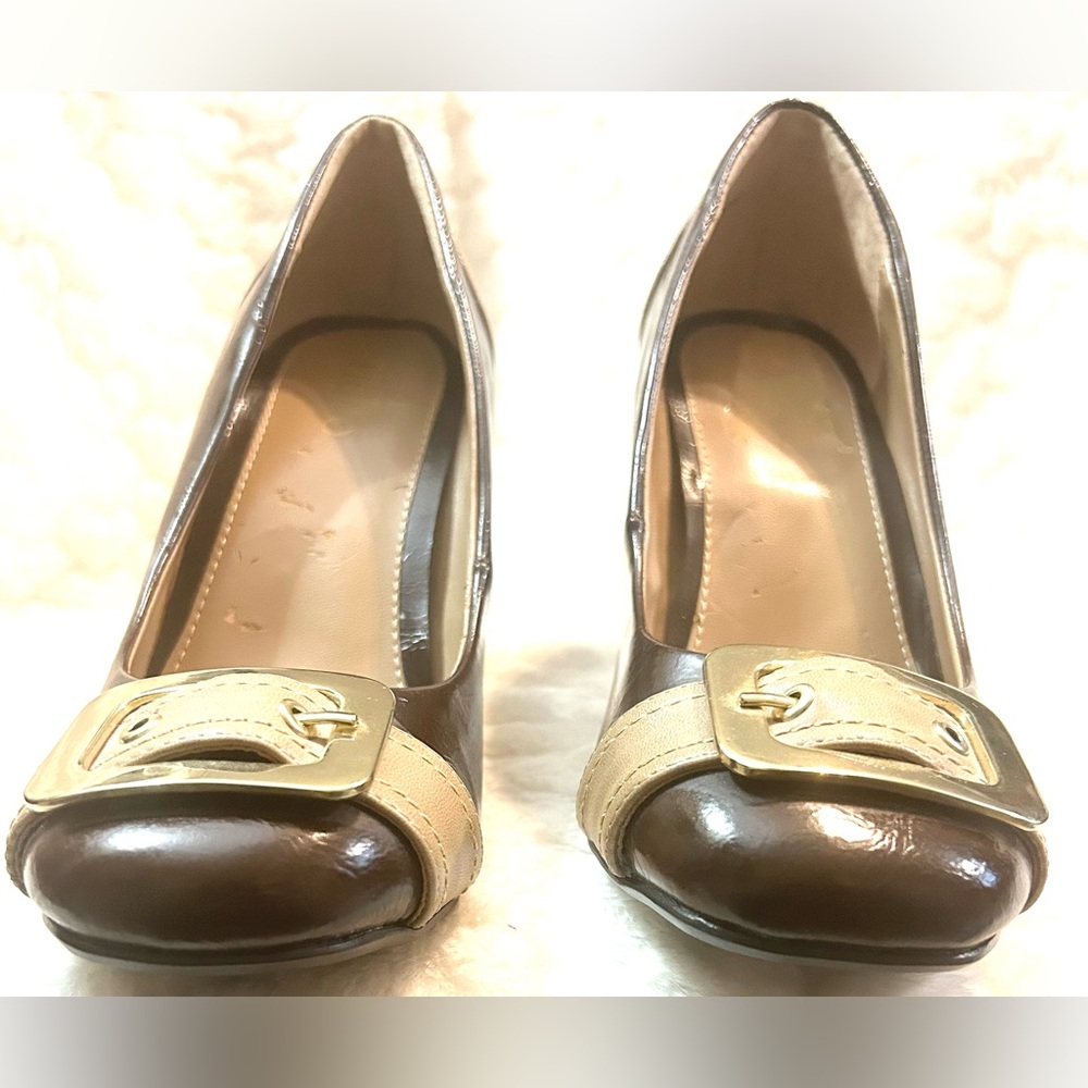 Vintage Rialto tan and brown round toe block heel women’s size 8M - Picture 7 of 11